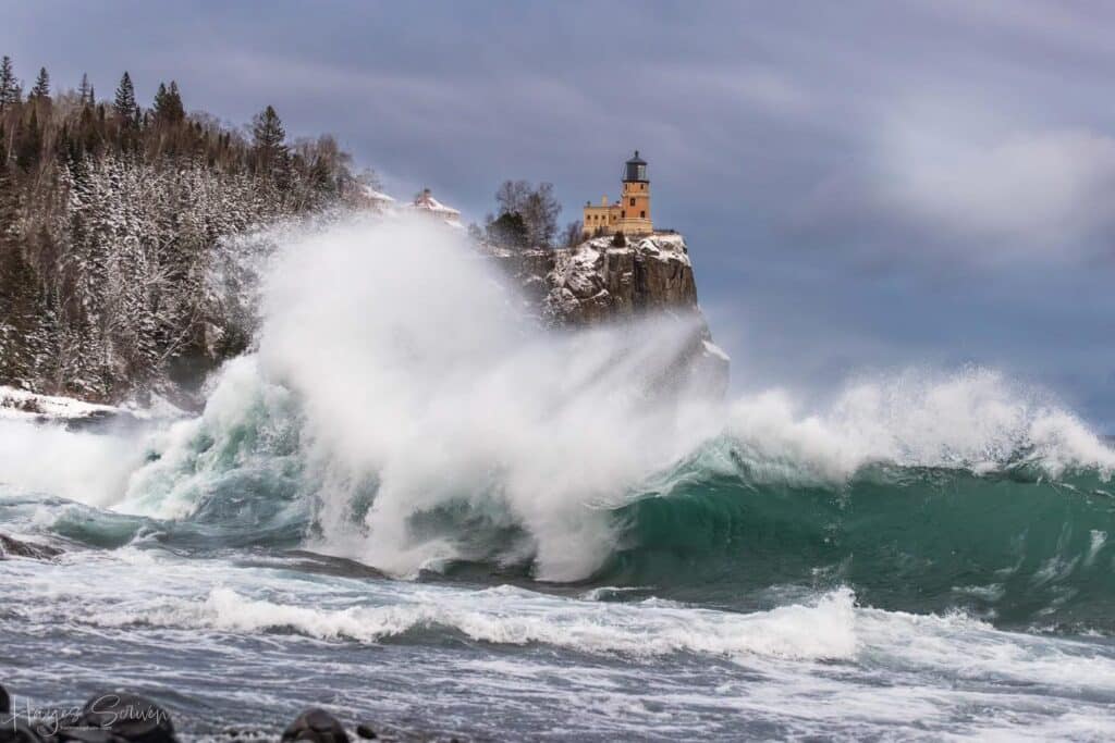 November 25, 2025 . I spent the entire day clearing the site, but managed to wrap up just in time to make it down to the shore for sunset.
As the wind shifted, massive rollers started charging into the bay, exploding into some of the biggest waves I’ve seen this season. 
Watching Lake Superior unleash this kind of power was the perfect way to end a long day.